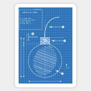 bomb blueprint Sticker